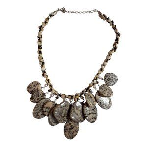 Jay King Zebra Feldspar Chunky DTR 925 Beaded Necklace Pendants Statement Heavy